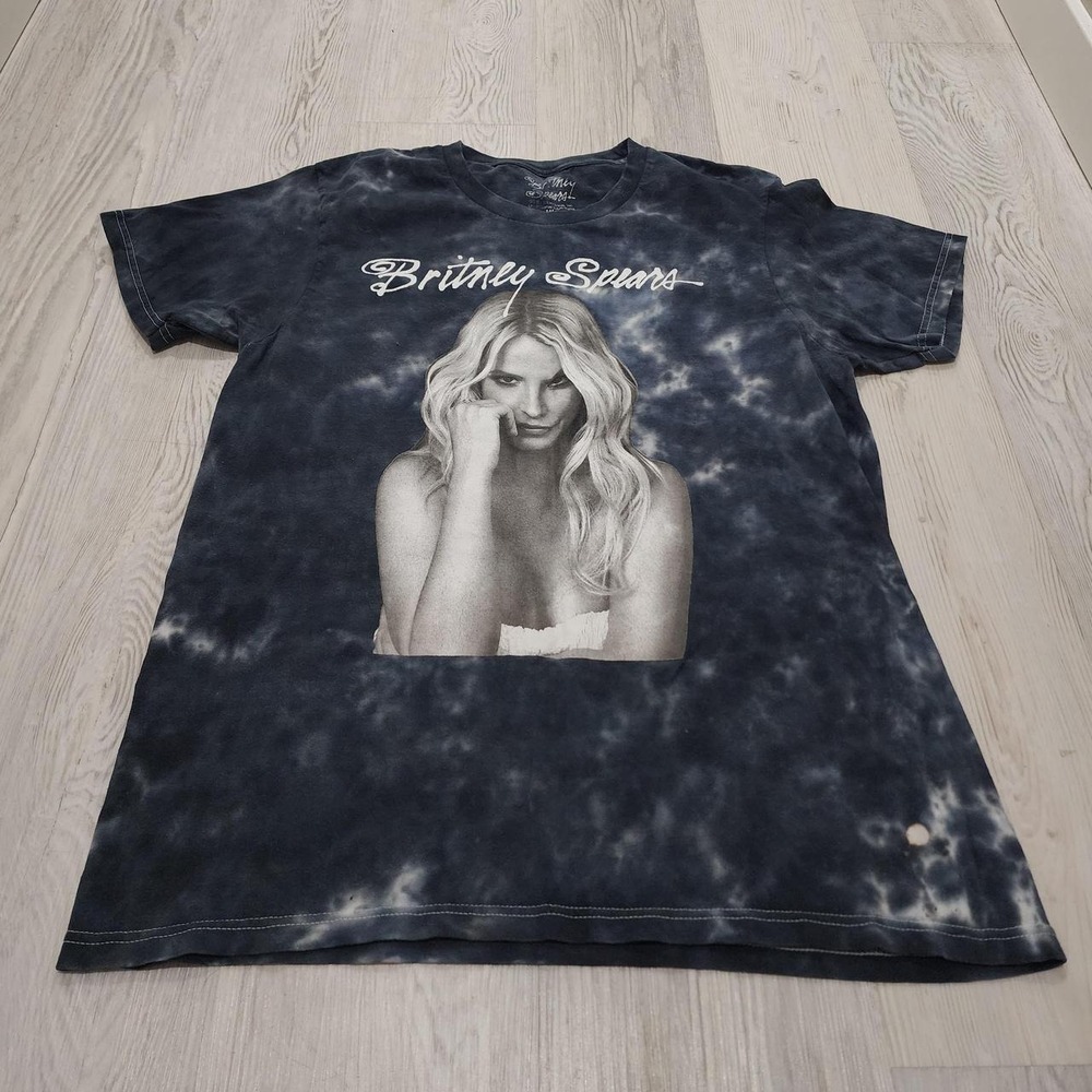 Britney Spears black tie-dye t-shirt #y2k